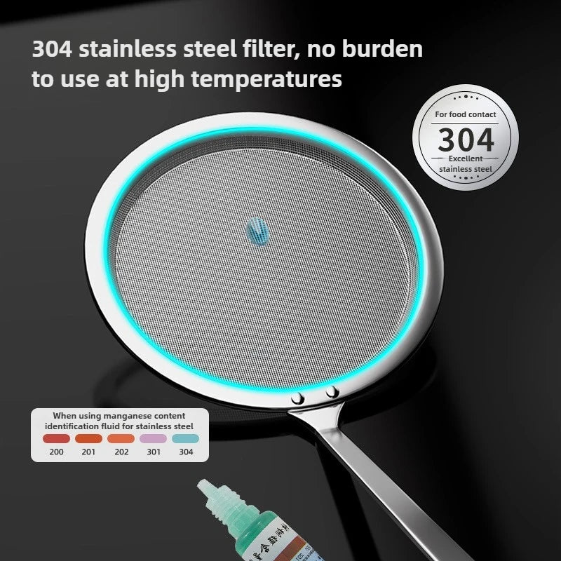 304 Stainless Steel Fine Mesh Skimmer Spoon – Oil & Foam Strainer Mesh Skimmer Spoon Axl
