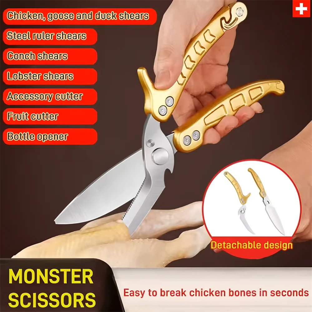 Multi-Functional Kitchen Scissors – Heavy Duty Chicken Bone Shears Kitchen Shears Axl