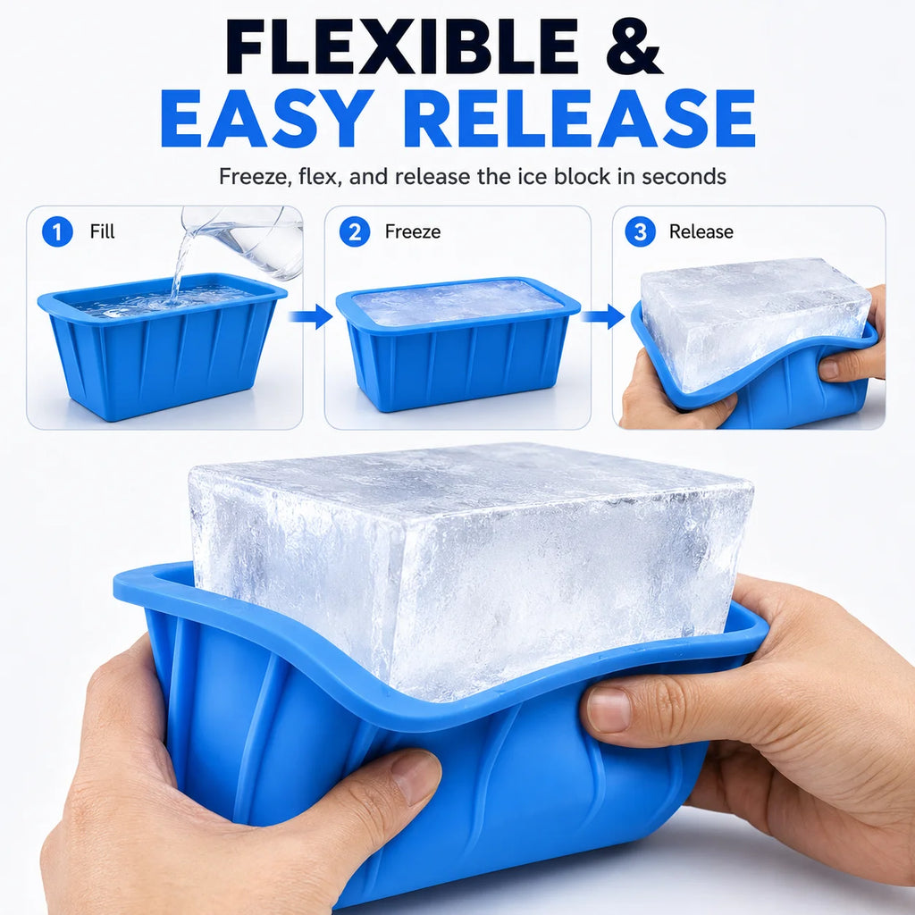 Extra Large Silicone Ice Block Mold – Giant 8 LB Ice Maker Silicone Ice Mold Axl