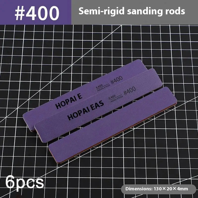 Semi-Rigid Sanding Sticks #400–#1500 | 6-Pack Model Polish Kit Model Sanding Kit Axl P400