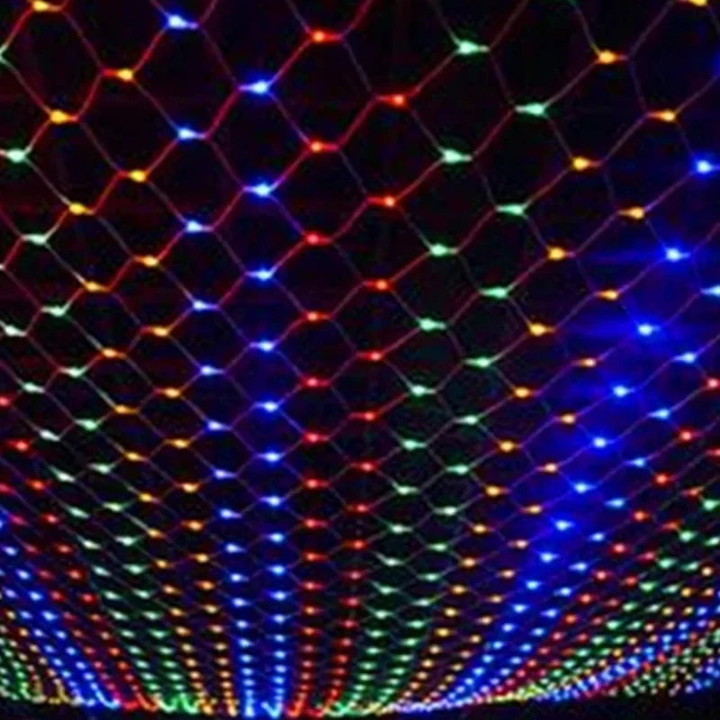 LED Net Mesh String Lights 8 Modes – Christmas Garden Decor LED Net String Lights Axl changeable EU Plug 1.5mx1.5m