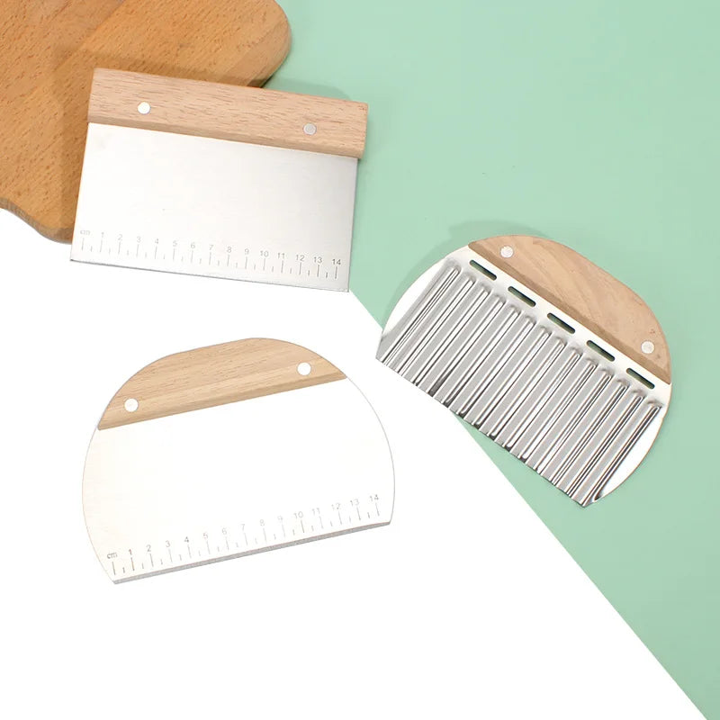 Stainless Steel Dough Cutter & Pastry Scraper with Measuring Pastry Dough Cutter Axl