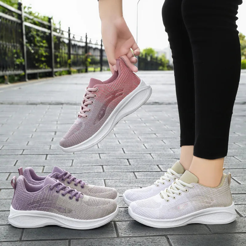Women's Gradient Mesh Casual Sneakers – Breathable Soft Sole Women's Casual Sneakers Axl