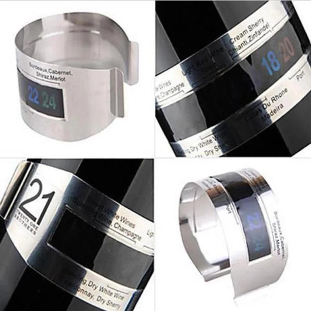 LCD Wine Bottle Collar Thermometer – Snap Clip for Champagne Wine Bottle Thermometer Axl