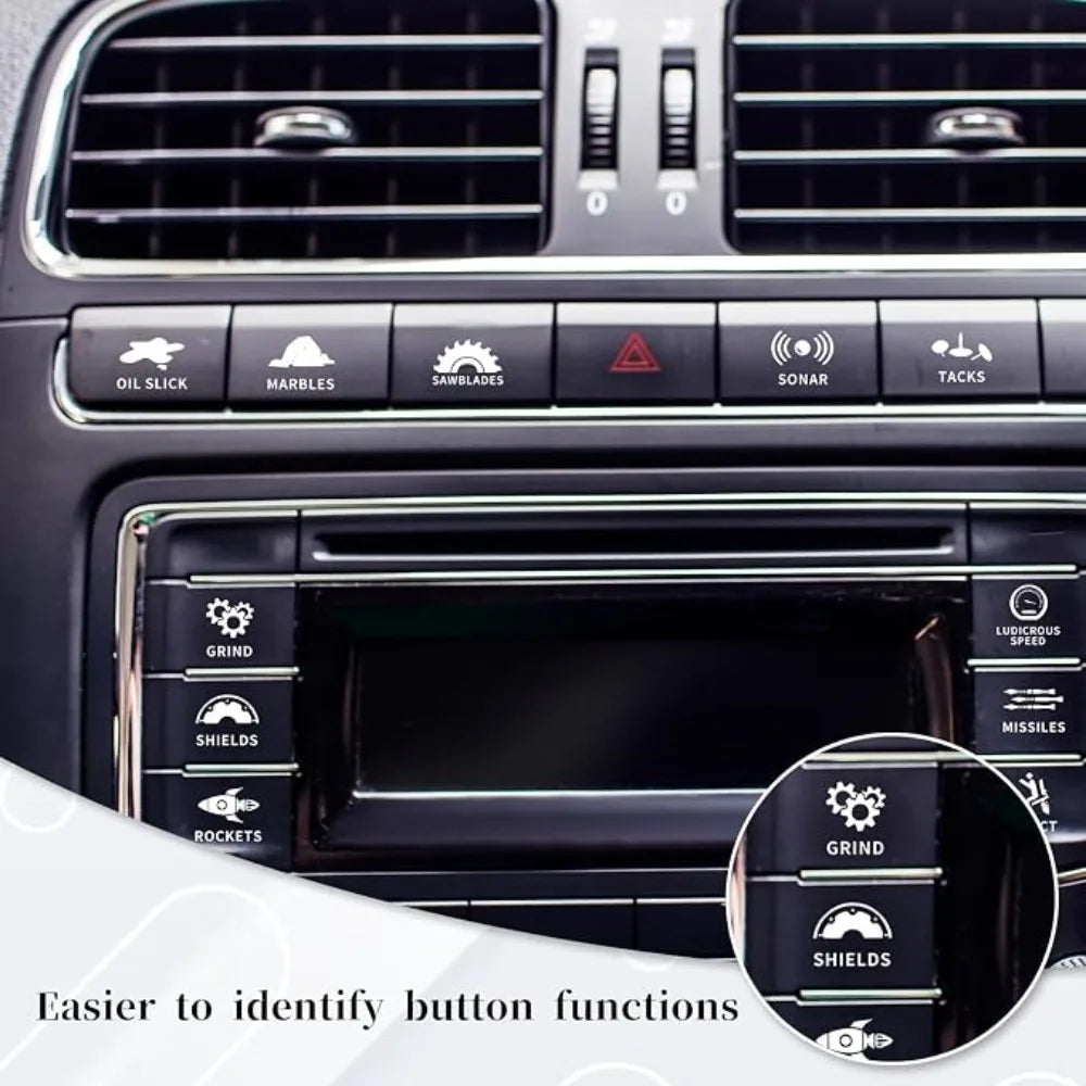 15-Piece Car Switch Button Stickers – Dashboard Decal Set Car Interior Decals Axl