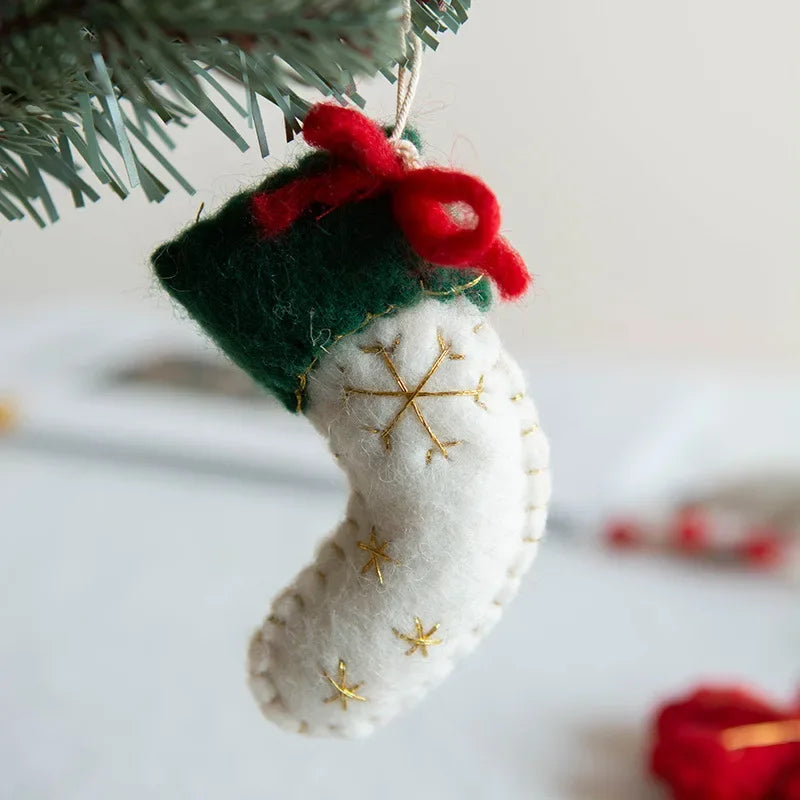 Wool Felt Christmas Ornaments – Snowmen, Tree & Wreath Décor Christmas Ornaments Axl