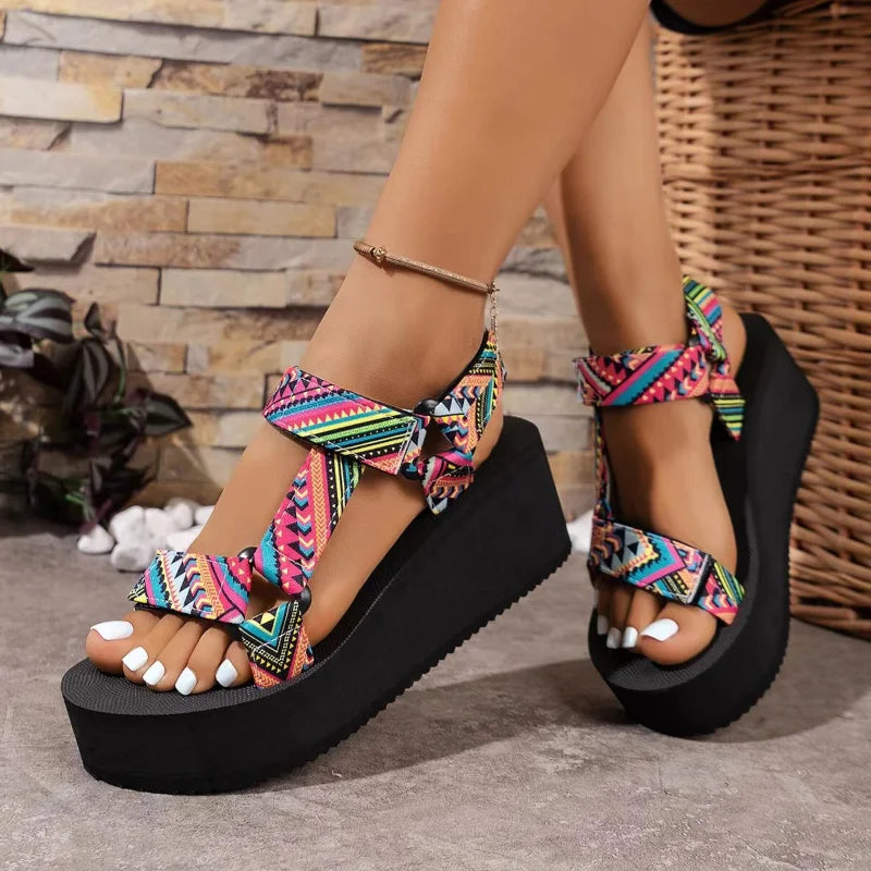 YBQJOO Women's Wedge Platform Sandals – Open Toe Ankle Strap Wedge Platform Sandals Axl