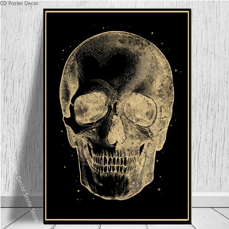 Vintage Anatomy Chalkboard Poster – Skull & Skeleton Wall Art Wall Art Poster Axl