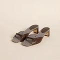 Women's French Square Toe Heeled Open-Toe Summer Sandals Heeled Sandals Axl Brown 40