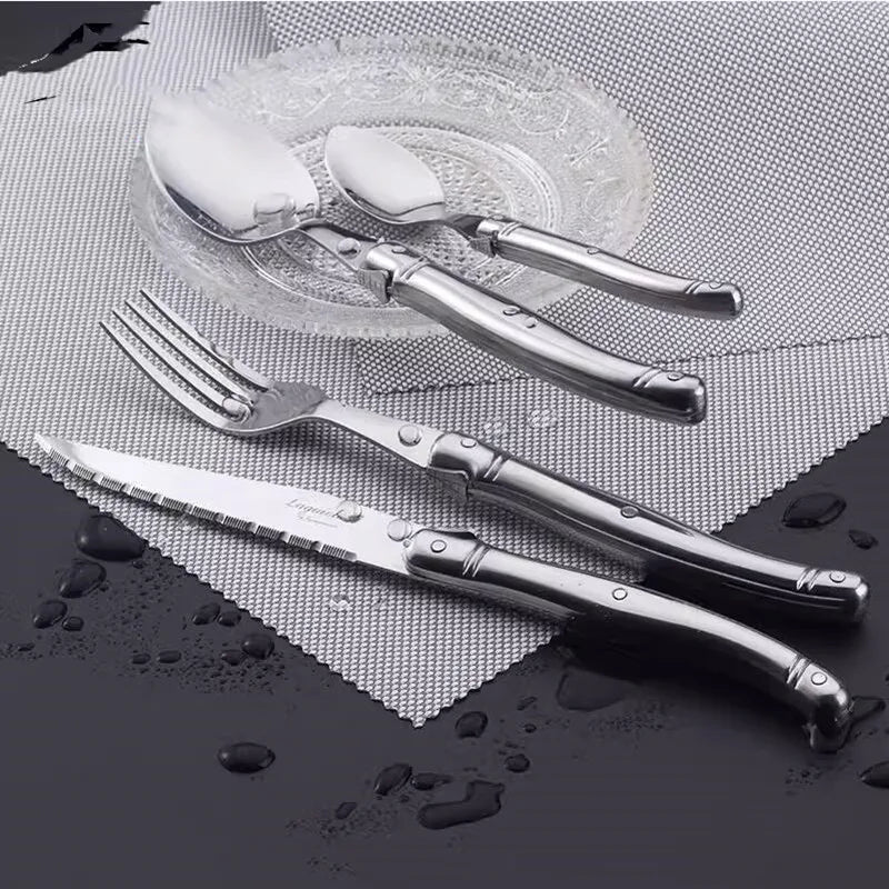 Laguiole Stainless Steel Cutlery Set 4–24 Pcs | Dishwasher Safe Flatware Cutlery Set Axl