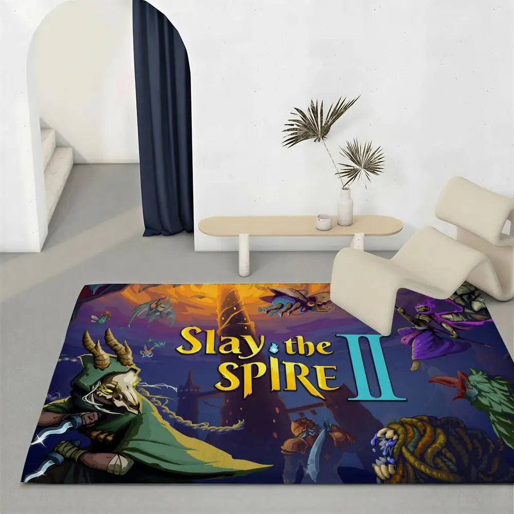 Slay the Spire Gaming Flannel Floor Mat – Non-Slip Indoor Rug Gaming Floor Mat Axl White2 80x120cm