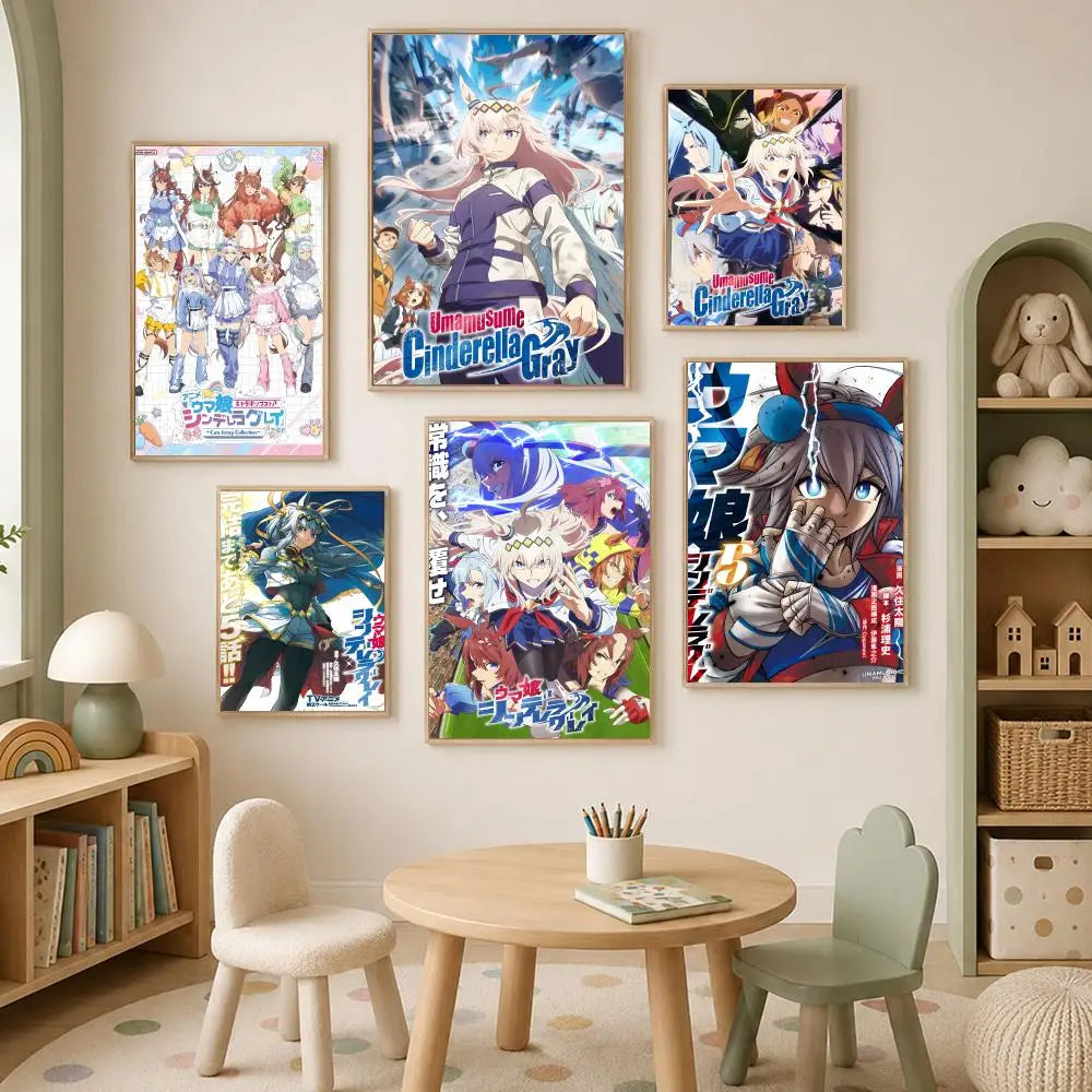 Uma Musume Cinderella Gray HD PVC Self-Stick Wall Poster Wall Art Poster Axl