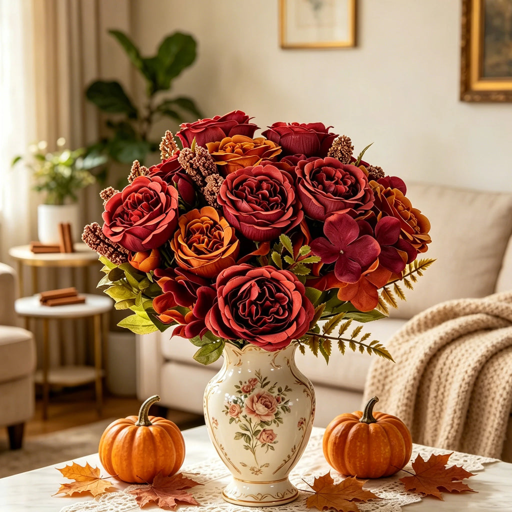 Silk Hydrangea Peony Artificial Flower Bouquet | Wedding & Home Artificial Flower Bouquet Axl