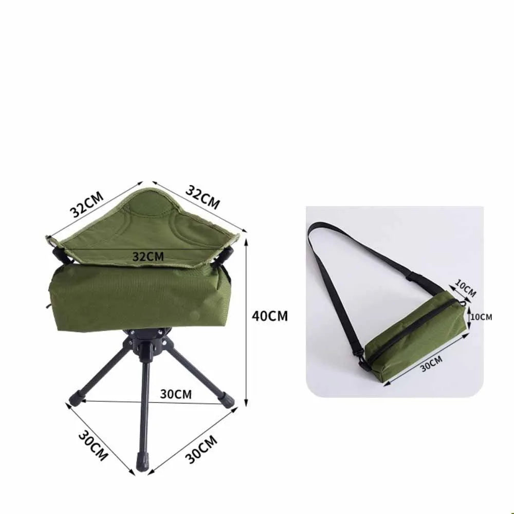 Portable Folding Tripod Stool – Camping & Fishing Chair Folding Camping Stool Axl Green