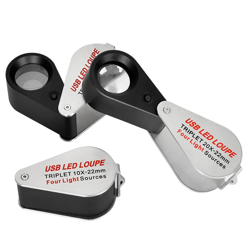 30X Rechargeable LED Magnifier – Jewelry, Gem & Antique Loupe LED Jeweler's Loupe Axl