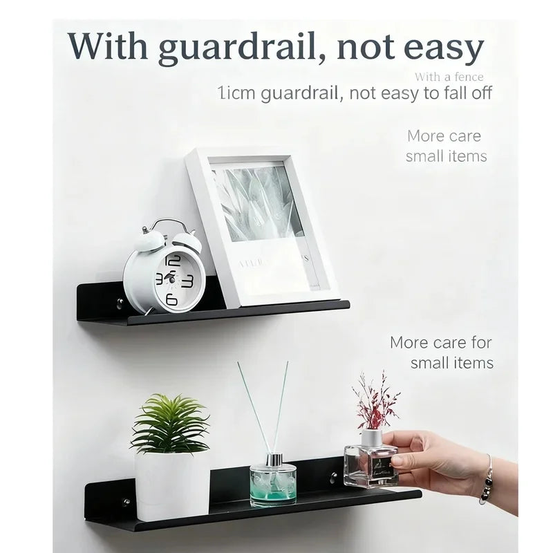 Metal Wall Shelf – Drill-Free Storage Rack for Home & Kitchen Wall Storage Shelf Axl