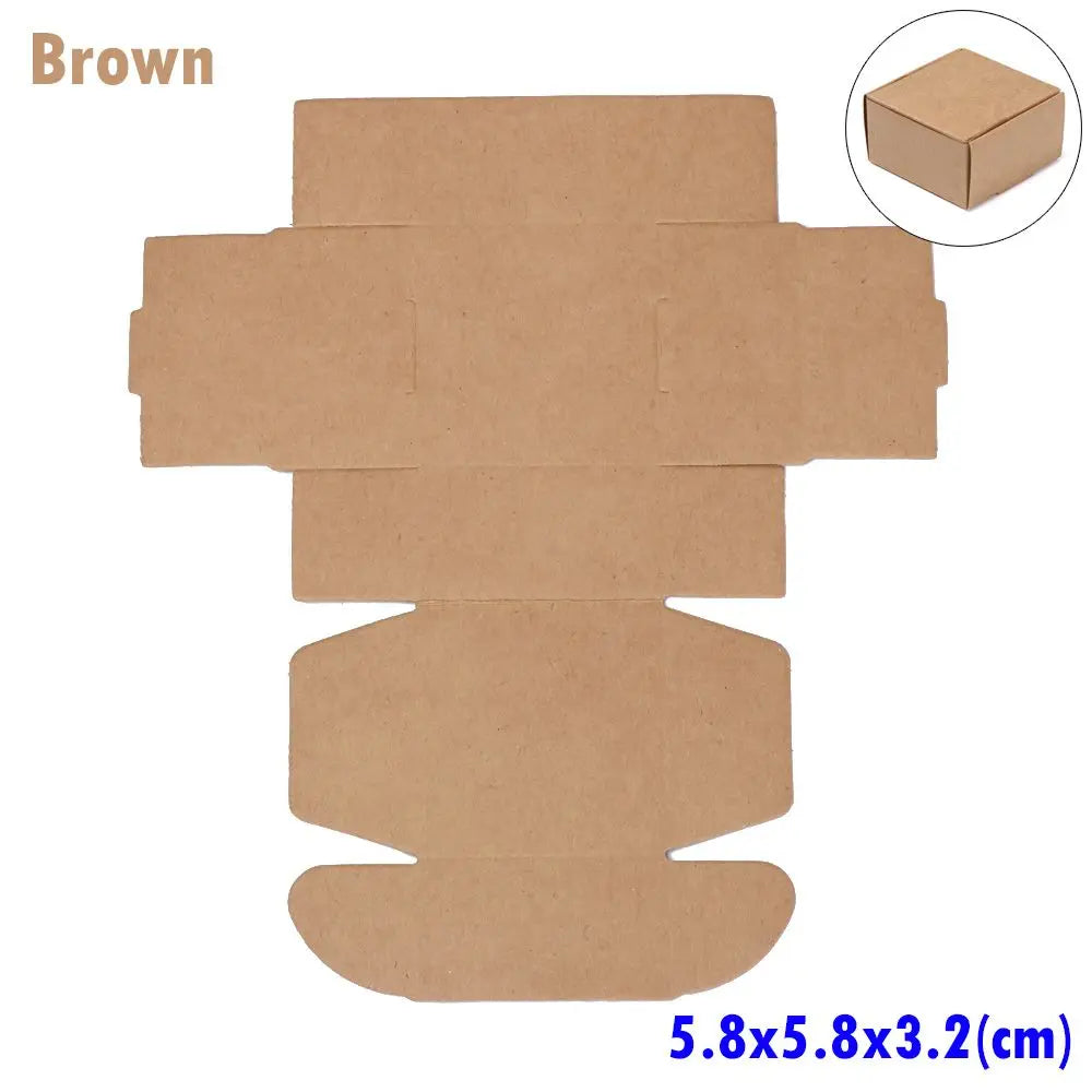 10-Pack Kraft Paper Gift Boxes – 9 Sizes Brown White Black Gift Packaging Boxes Axl brown-5.8x5.8x3.2cm