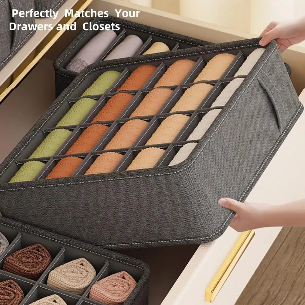 Foldable Fabric Drawer Organizer – Underwear & Socks Storage Box Closet Drawer Organizer Axl