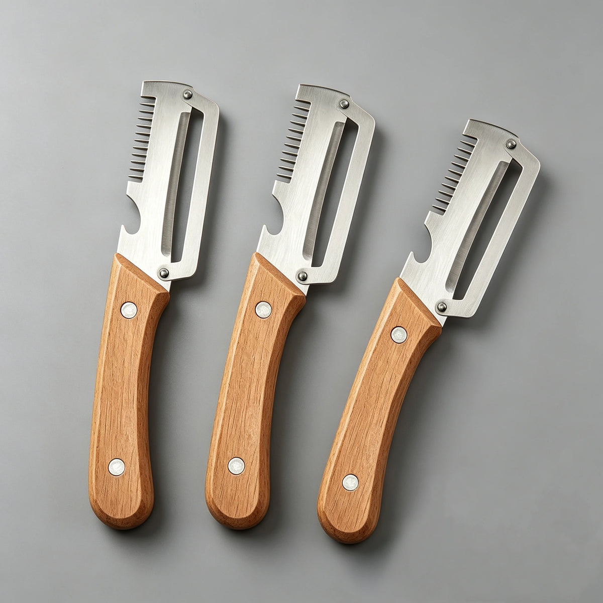 Wooden Handle Stainless Steel Vegetable & Fruit Peeler Vegetable Peeler Axl 3pcs