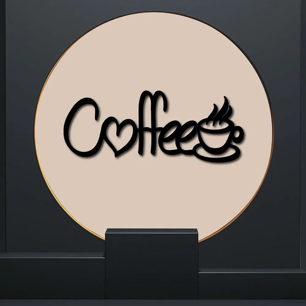 Laser Cut Wood Coffee Sign – Wooden Wall Art Décor 11.8" Wood Wall Sign Axl