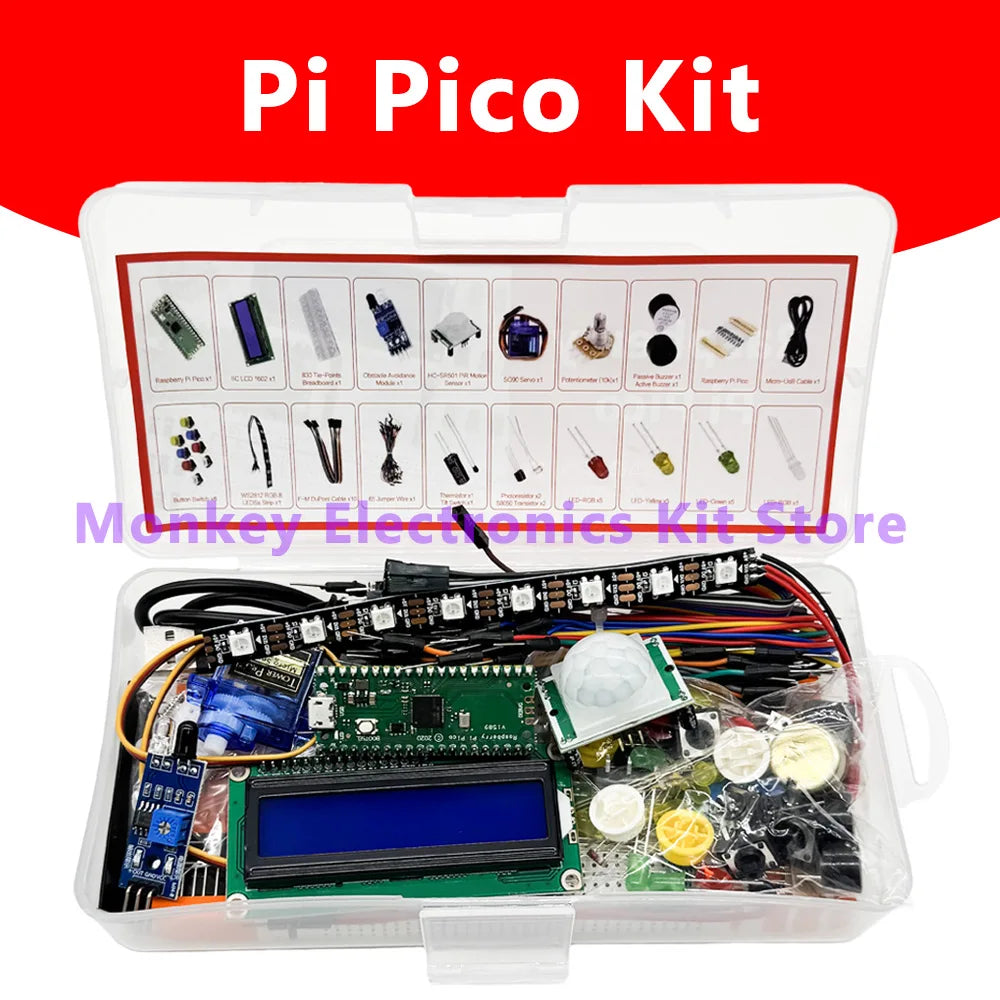 Raspberry Pi Pico RP2040 Starter Kit with LCD1602 Display Microcontroller Starter Kit Axl