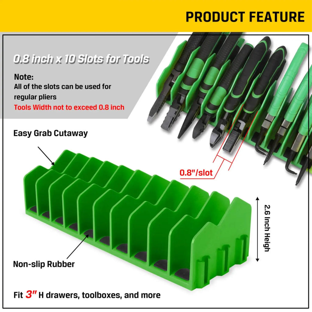 10-Slot Plier Organizer Box – Tool Drawer Storage Rack Tool Storage Organizer Axl