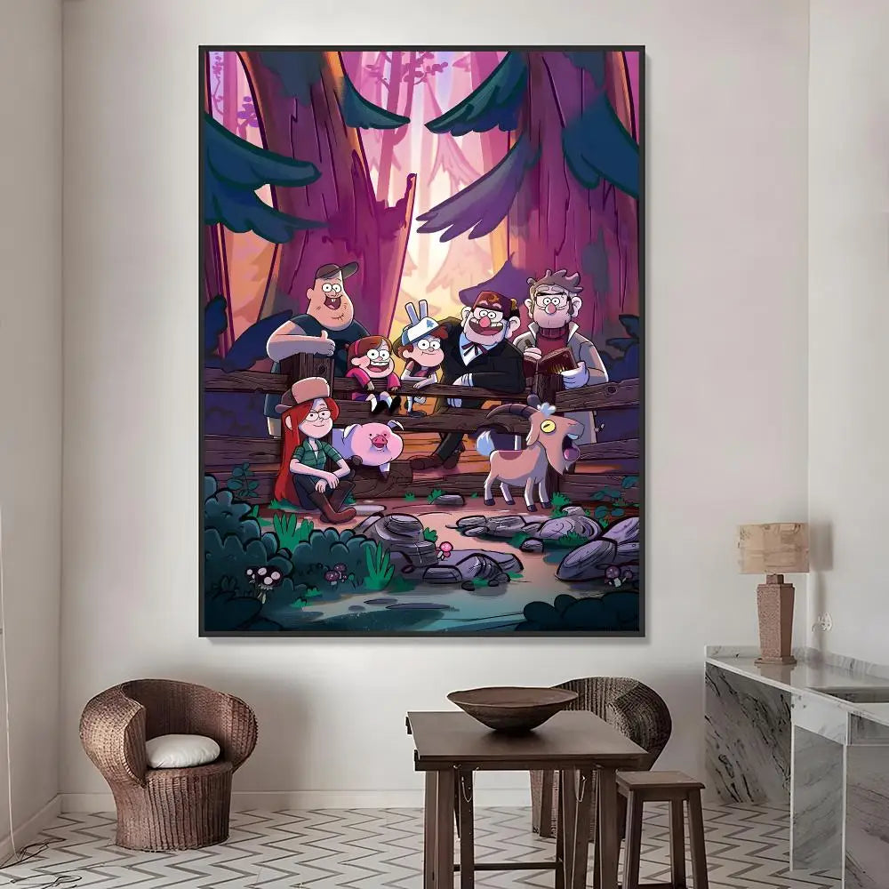Gravity Falls Waterproof PVC Poster Stickers | Wall & Home Décor Wall Sticker Decals Axl White08 15X20cmNoframe