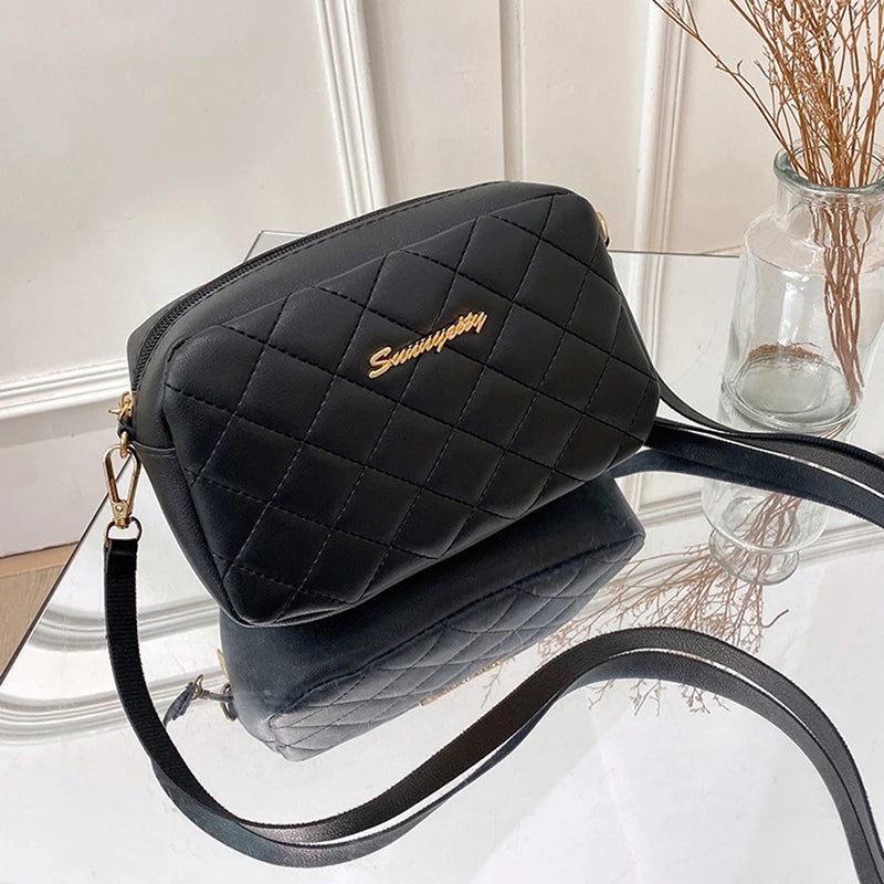 Women's Tassel Crossbody Bag – Quilted PU Leather Shoulder Bag Crossbody Shoulder Bag Axl Black