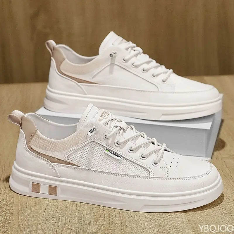 YBQJOO Men's Breathable Mesh Sneakers – Casual White Shoes Men's Casual Sneakers Axl