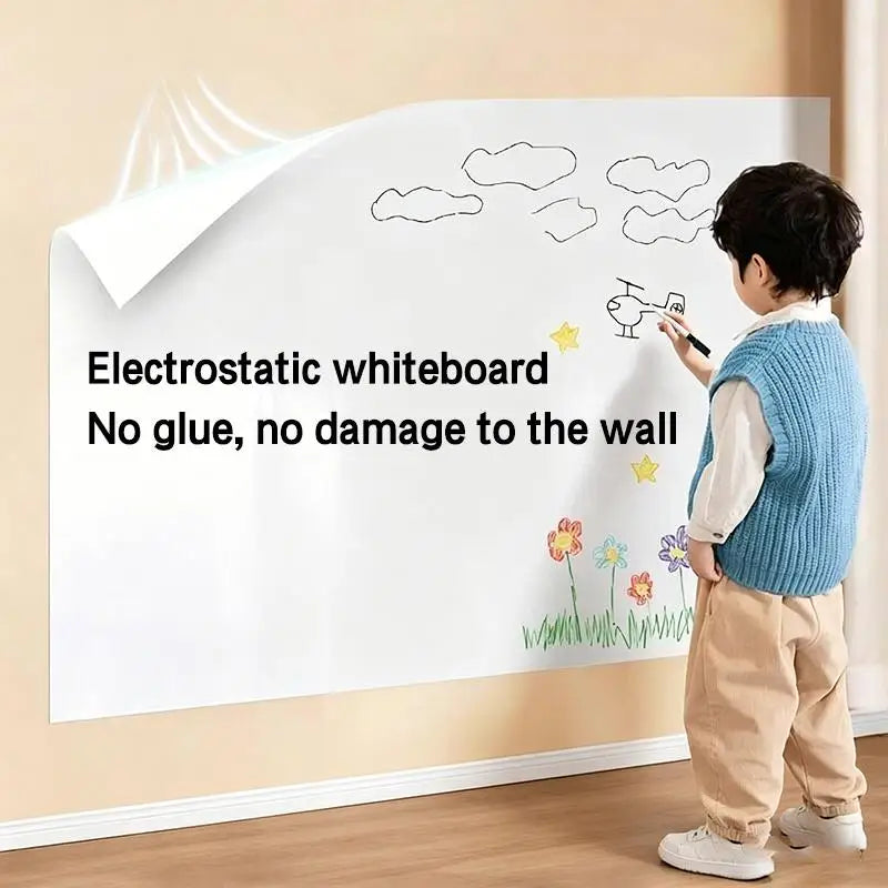 Reusable Electrostatic Whiteboard Wall Sticker – Erasable Roll Whiteboard Wall Sticker Axl