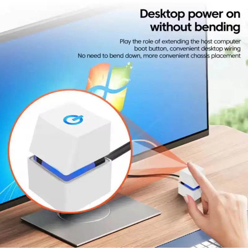 External PC Power Button – Blue LED Switch, 1.8m Cable PC Power Switch Axl
