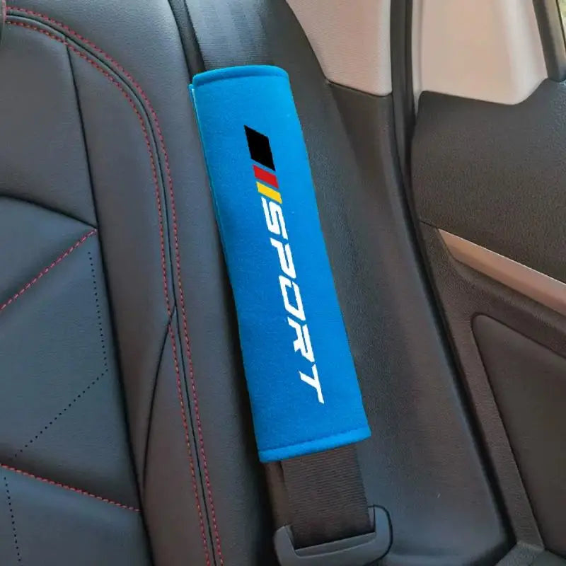 Soft Velveteen Car Seat Belt Cushion | 7 Colors, Universal Fit Seat Belt Cushion Axl Blue