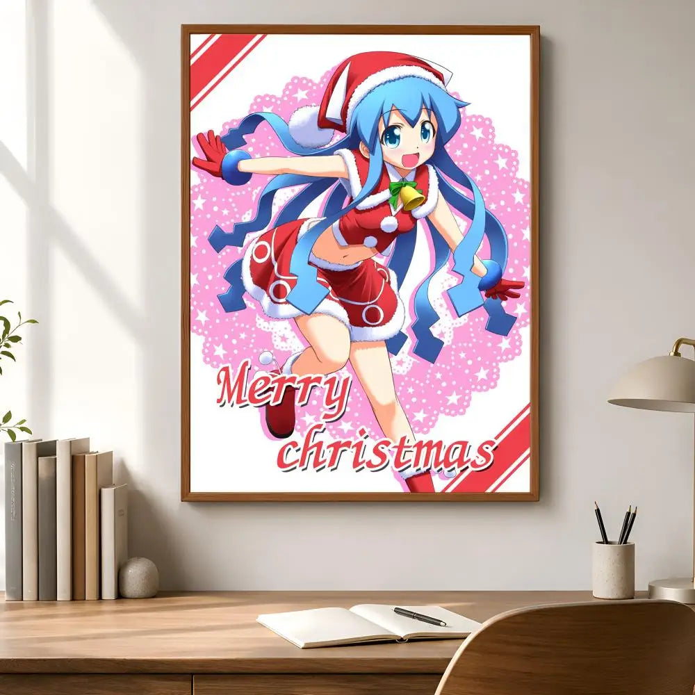 Anime Squid Girl Waterproof PVC Peel-and-Stick Wall Poster Anime Wall Poster Axl