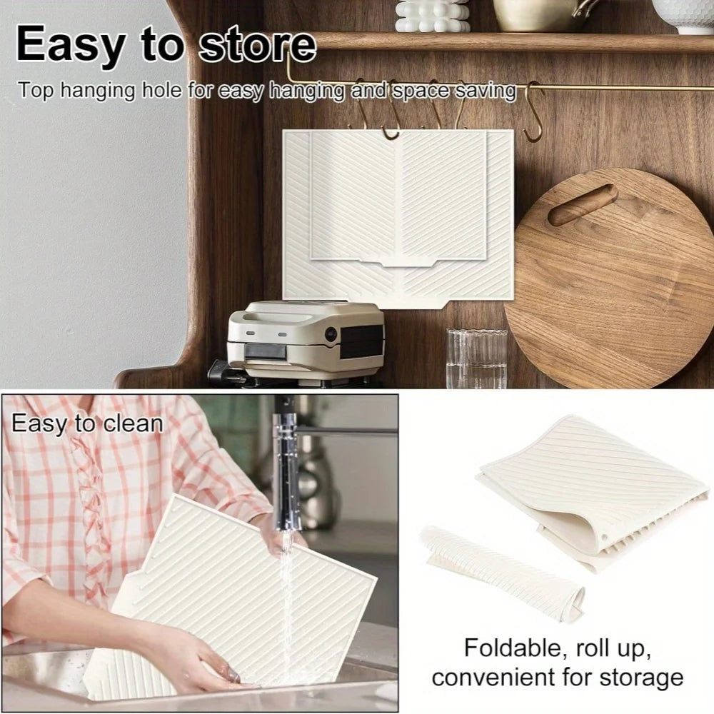 Silicone Dish Drying Mat – Non-Slip, Collapsible & Heat Resistant Dish Drying Mat Axl