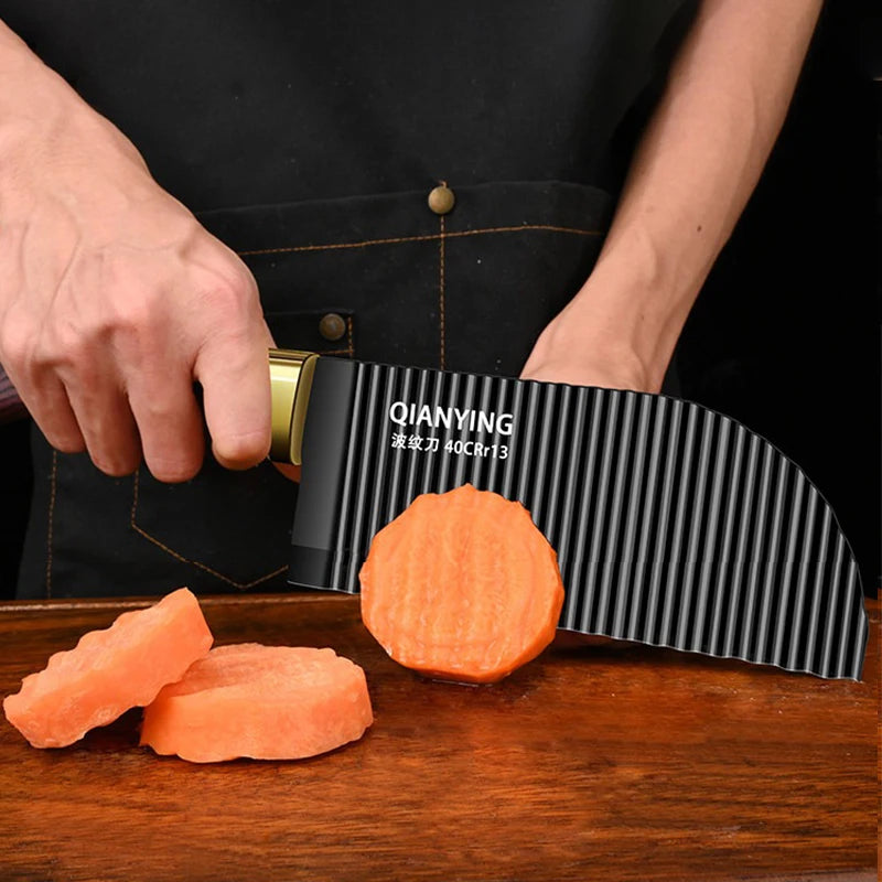 Wavy Crinkle Cut Knife – Stainless Steel Vegetable Pattern Slicer Crinkle Cut Knife Axl