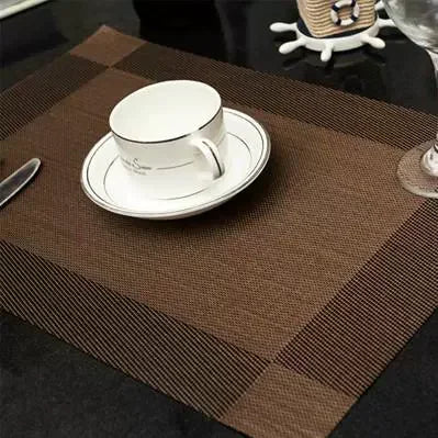Striped PVC Anti-Slip Placemat – Insulated Table Mat Kitchen Placemat Axl S Brown