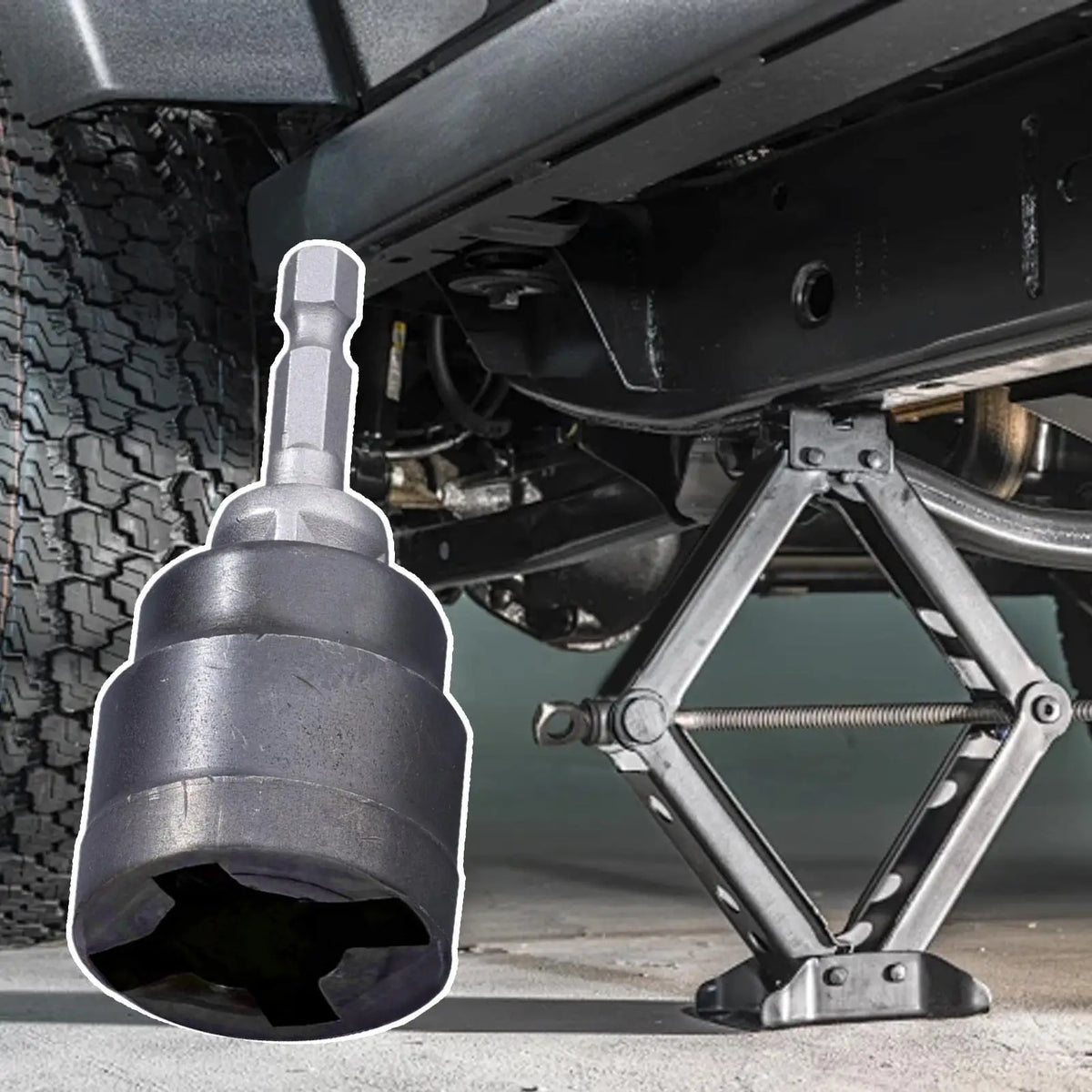 Scissor Jack Adapter Socket – Electric & Manual Wrench Tool Jack Socket Adapter Axl