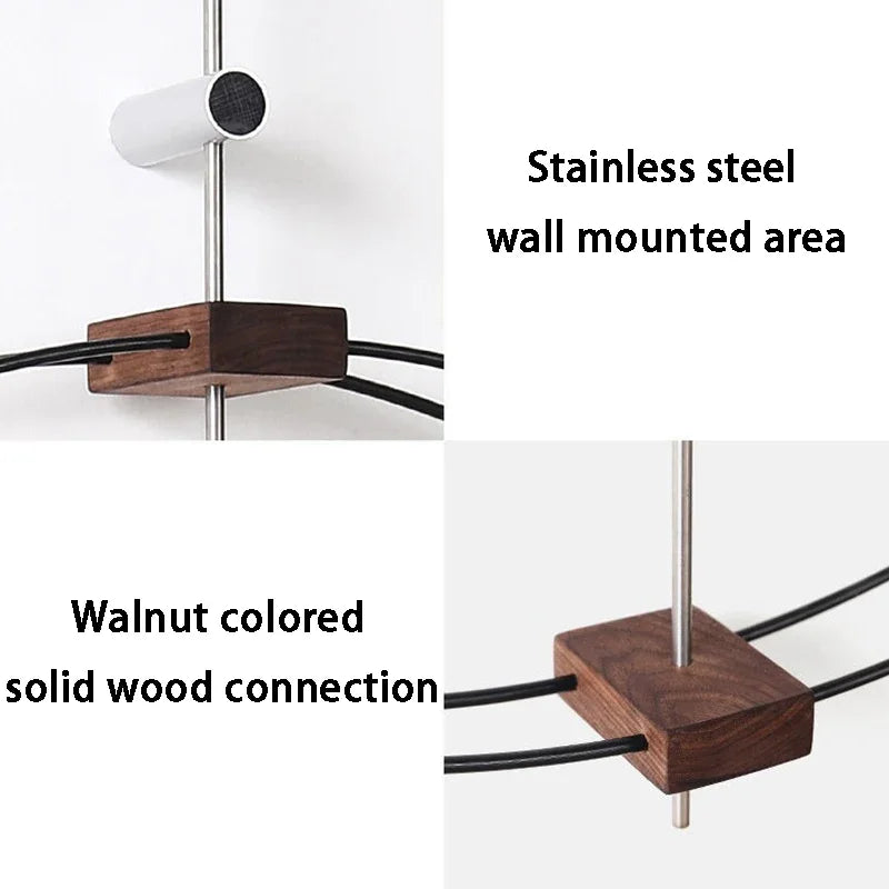 Large 80cm Silent Minimalist Wall Clock – Wood & Metal Hands Wall Clock Axl