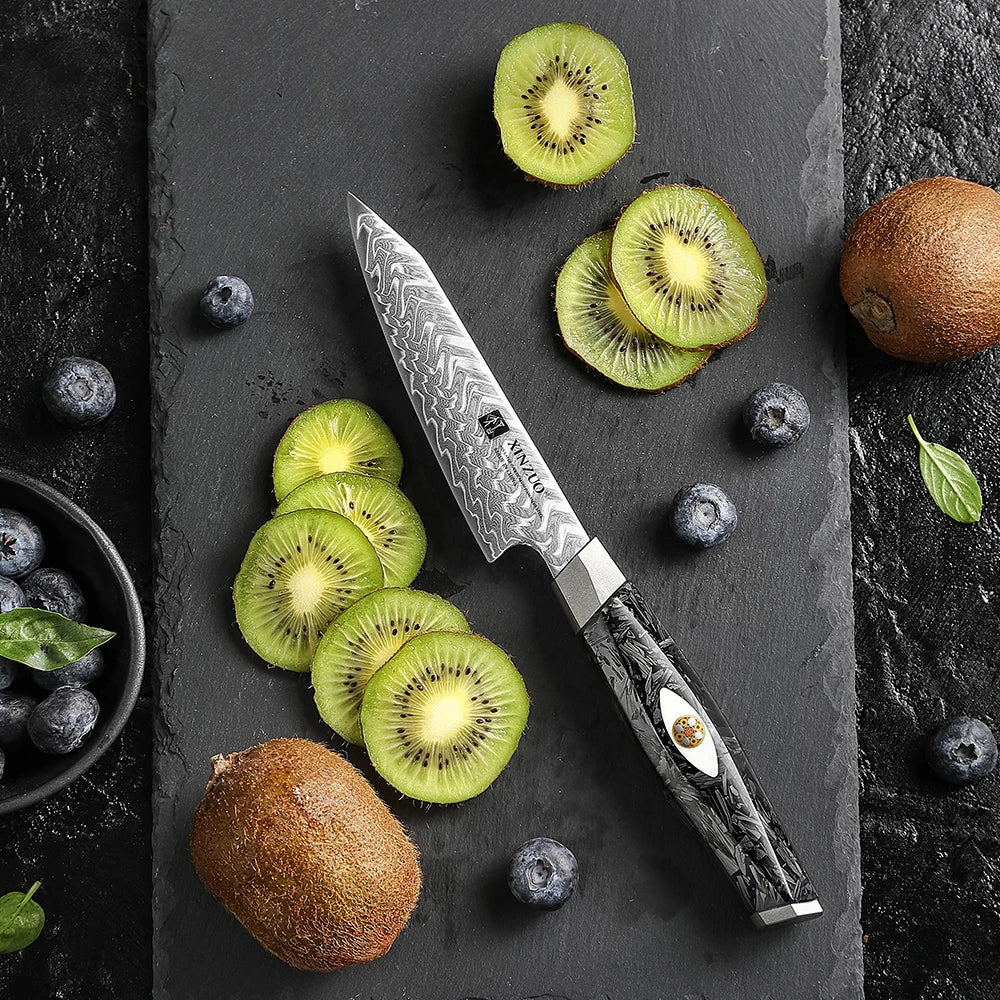 XINZUO Damascus Paring Knife – 145-Layer Carbon Fiber Handle Damascus Paring Knife Axl