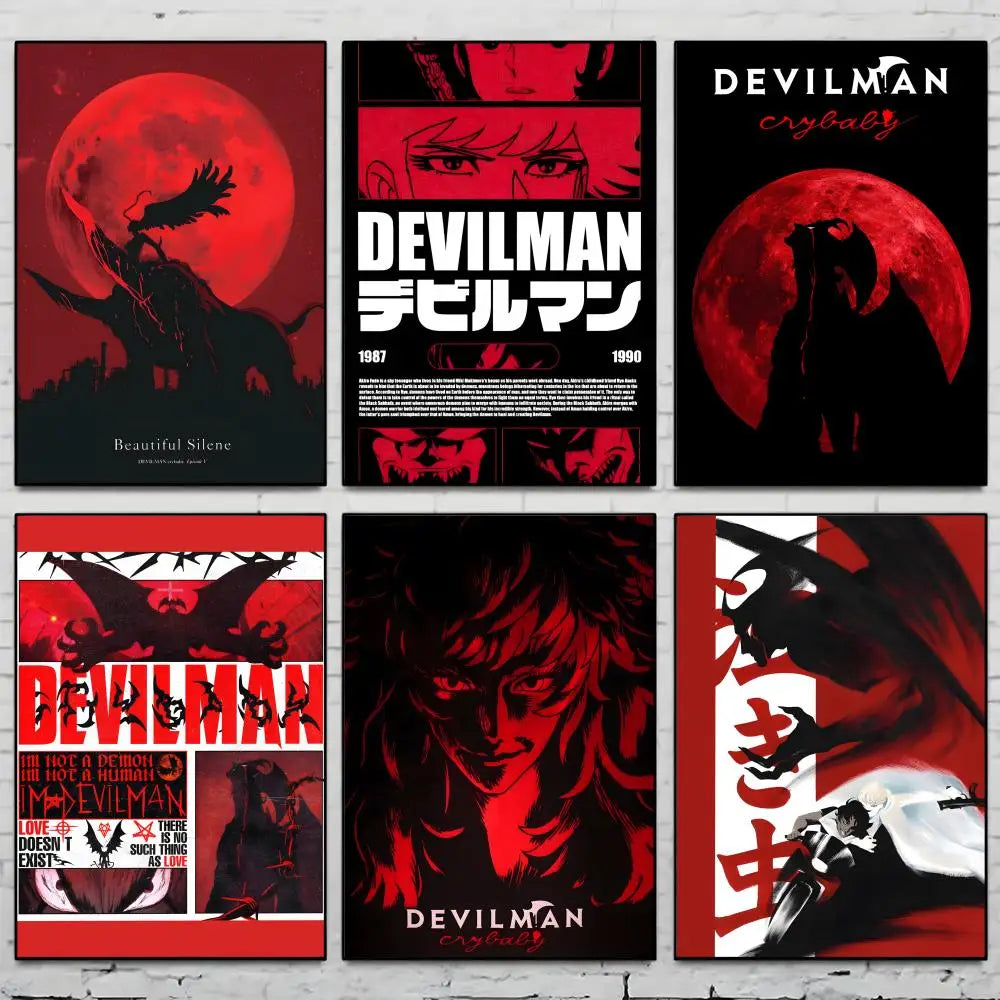 Devilman Crybaby Anime HD Poster – Self-Adhesive Wall Sticker Anime Wall Poster Axl