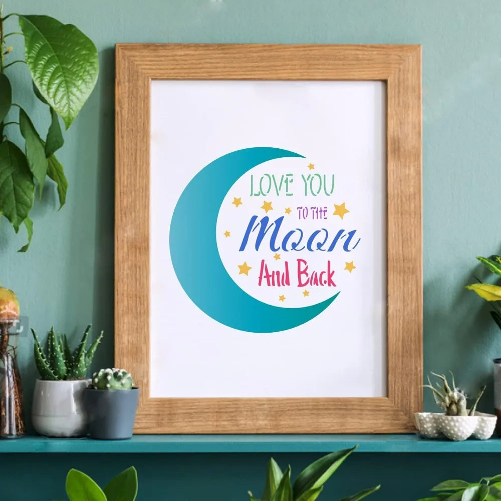 Moon Stencil 11.8" Reusable Plastic Painting Stencil for Walls Craft Painting Stencil Axl