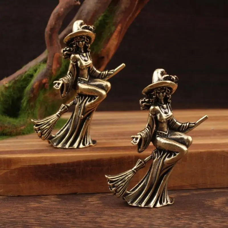 Magic Moon Wizard Figurine – Metal Miniature Home Decor Ornament Decorative Figurine Axl