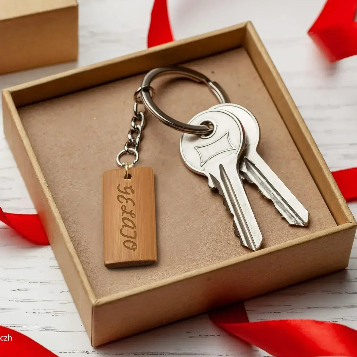 50 Pcs Bamboo Blank Tags 45x20mm – DIY Keychain Engraving Blanks Craft Engraving Blanks Axl