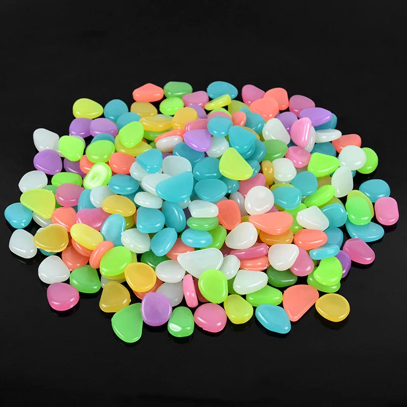 100 Glow in the Dark Pebbles – Luminous Garden & Aquarium Stones Decorative Garden Pebbles Axl