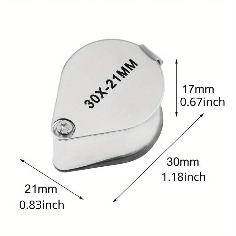 10x 20x 30x Pocket Folding Loupe Magnifier for Jewelry & Gems Pocket Loupe Magnifier Axl