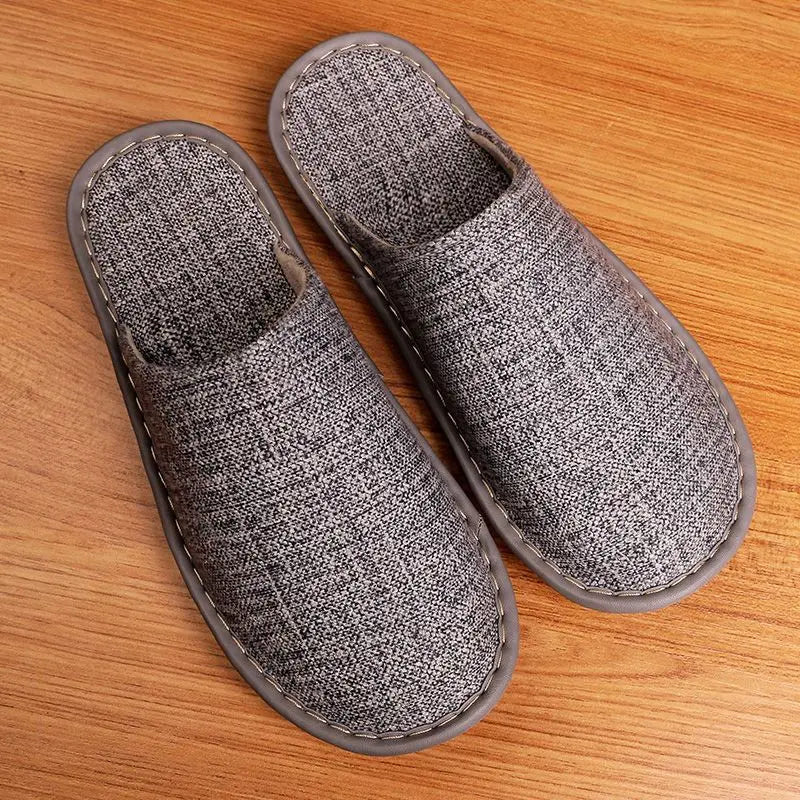 Lorilury Closed Toe Canvas Indoor Slippers – Unisex Flat Slides Indoor Canvas Slippers Axl