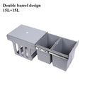 30L Dual-Compartment Embedded Kitchen Cabinet Trash Can Kitchen Waste Bin Axl Pull Type Trash Can