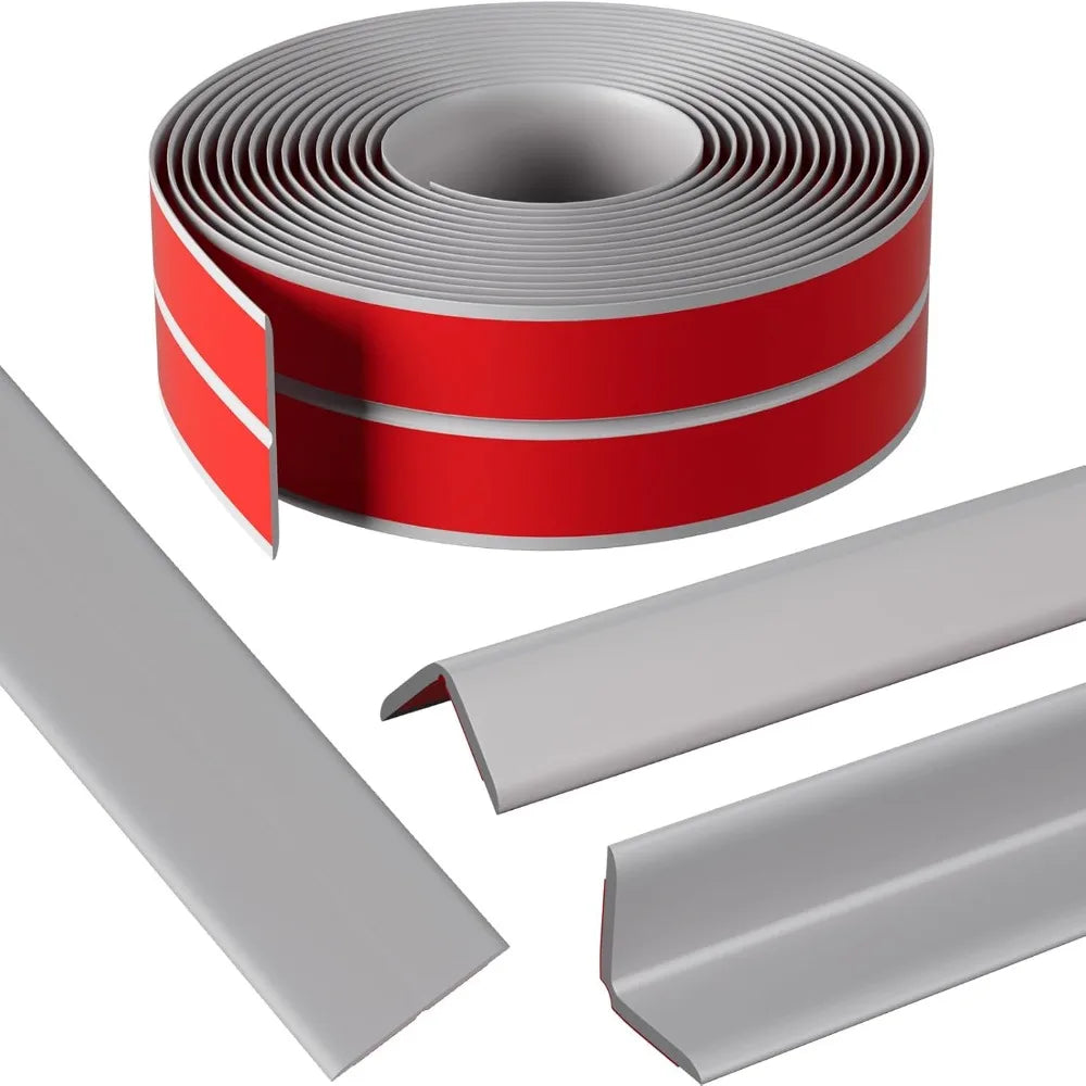 Flexible Self-Adhesive Corner Trim Strip – 3-in-1 Edge Guard Corner Trim Moulding Axl Grey-2cm x 3m