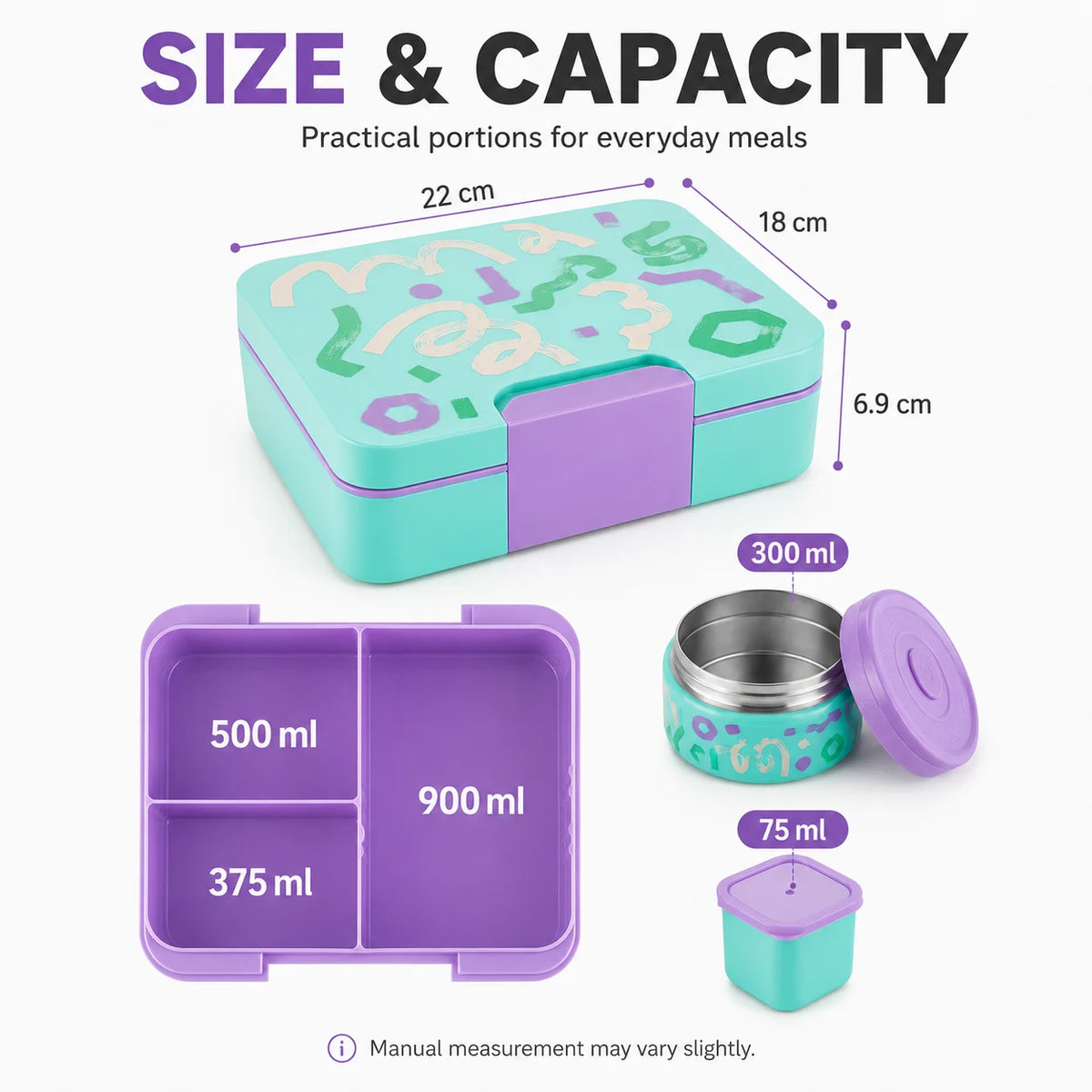 Kids Bento Lunch Box with Insulated Thermos Food Jar Kids Bento Lunch Box Axl