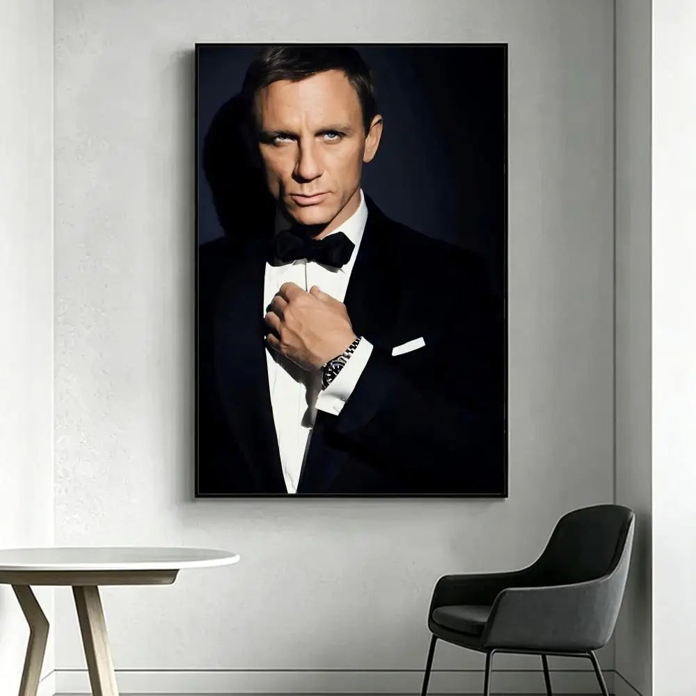 Daniel Craig HD Wall Poster – Modern Aesthetic Home Decor Art Wall Art Poster Axl White1 15X20cmNoframe